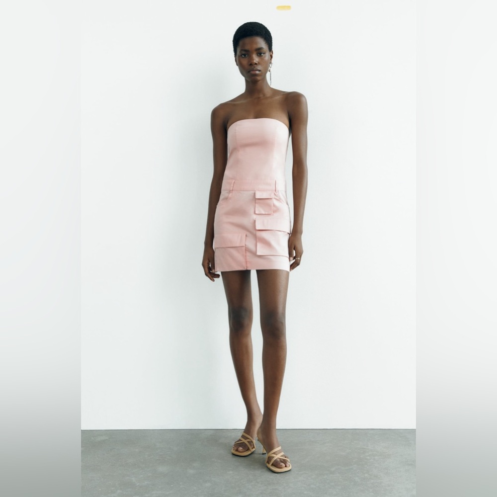 Zara strapless trench coat dress